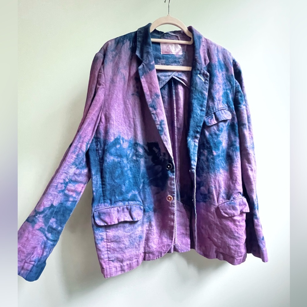 100% Linen Purple Ice-Dyed Blazer